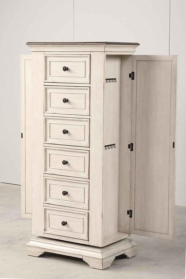 ANASTASIA LINGERIE SWIVEL CHEST WITH MIRROR – ANTIQUE WHITE