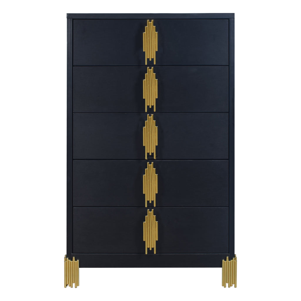 Empire 5-Drawer Chest – Black