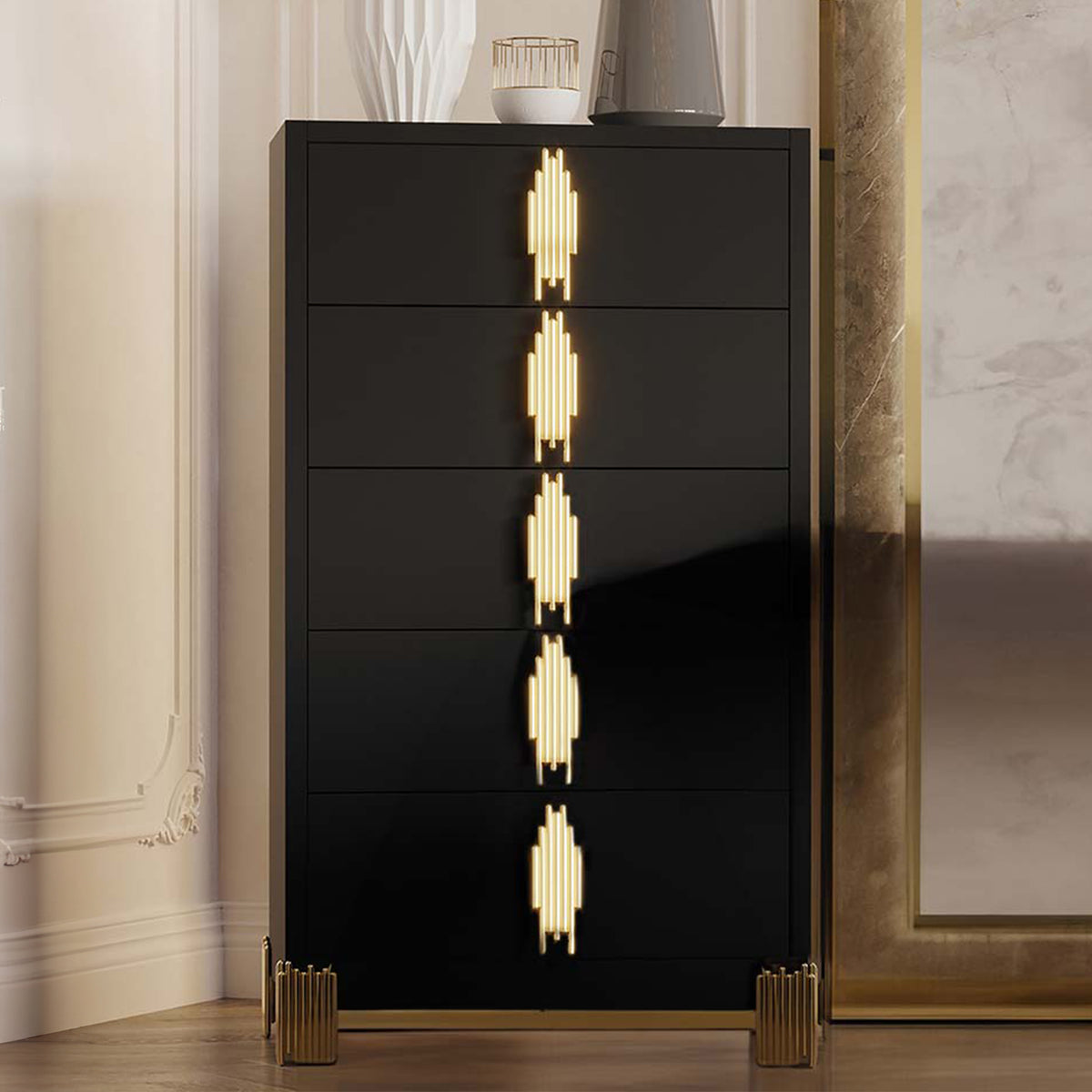 Empire 5-Drawer Chest – Black