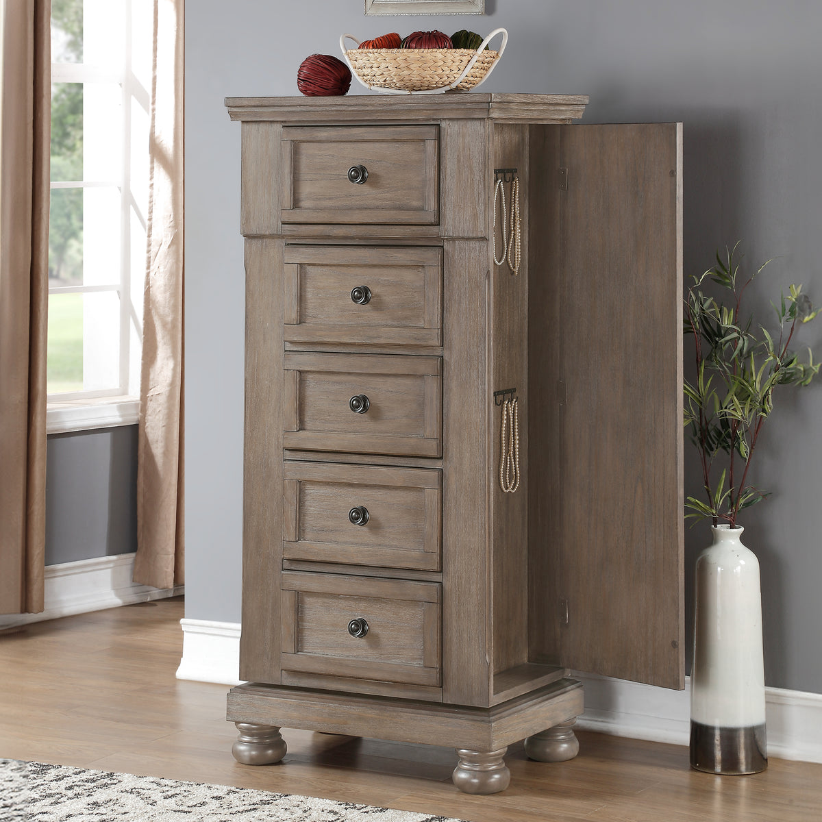 ALLEGRA SWIVEL CHEST – PEWTER