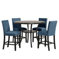 Crispin 5-Piece Counter Height Dining Set – Gray & Marine Blue