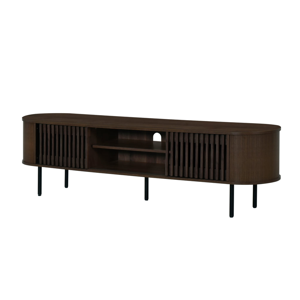 Brax 70" TV Console – Walnut & Black