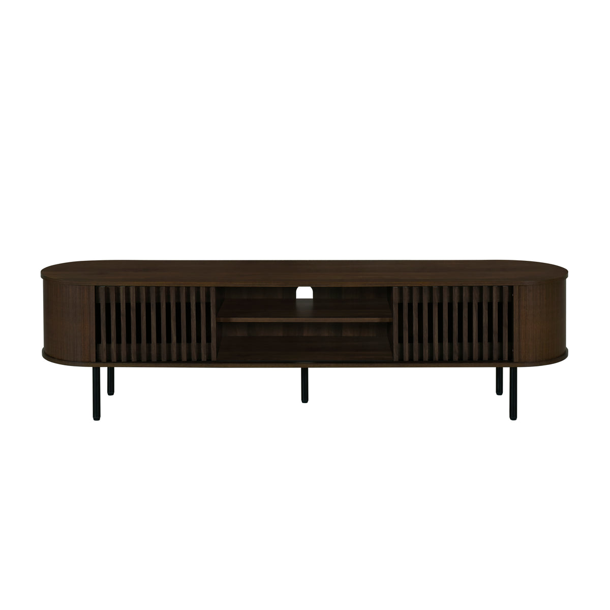 Brax 70" TV Console – Walnut & Black